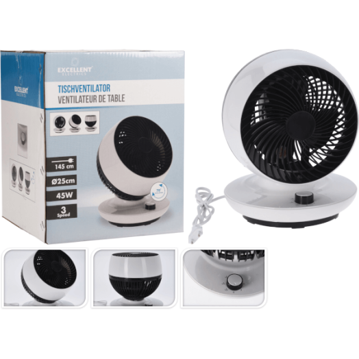 ASZTALI OSZCILLÁCIÓS VENTILÁTOR 25 CM, 45 W