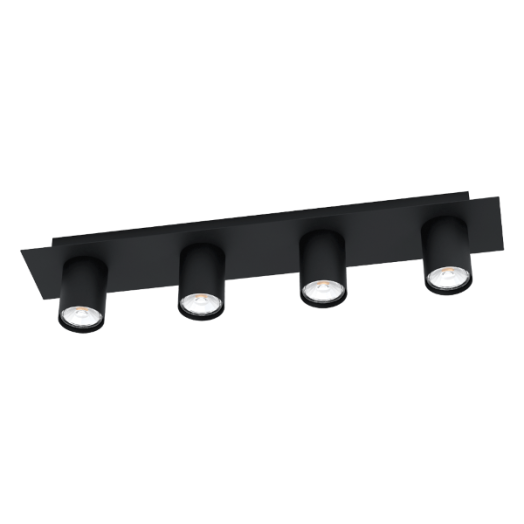 VALCASOTTO LED MENNYEZETI LÁMPA GU10 4X4,5W 4X345LM IP20 57X10CM FEKETE