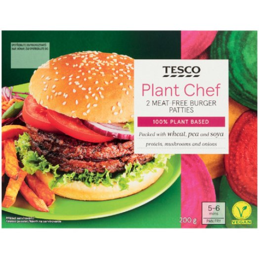Tesco Plant Chef vegán burger