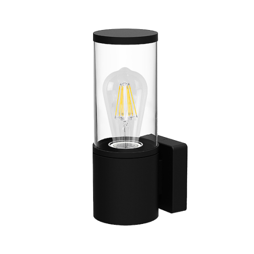 WELLINGTON KÜLTÉRI FALI LÁMPA, E27, MAX.60W, IP44, MATT FEKETE, 25,5X12,5X9CM