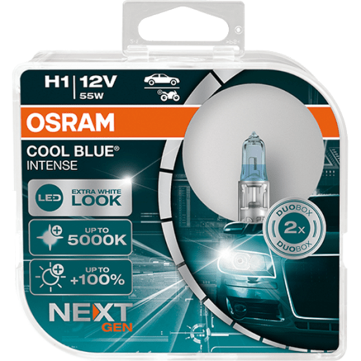 FÉNYSZÓRÓ H1 12V/55W NEXTGEN OSRAM COOL BLUE DUO BOX