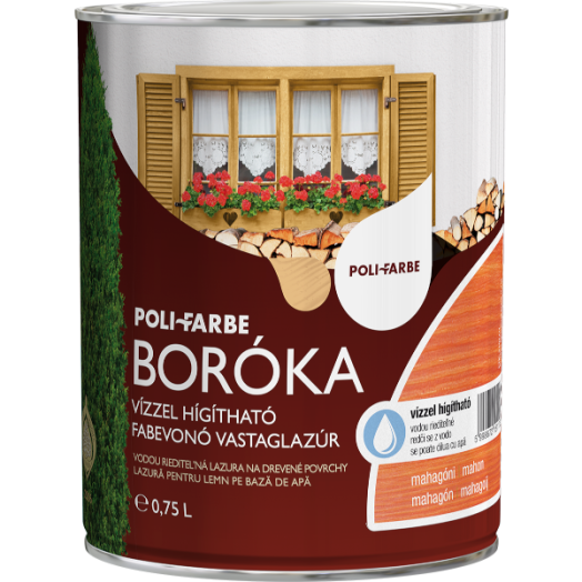 BORÓKA VIZES VASTAGLAZÚR 0,75L MAHAGÓNI