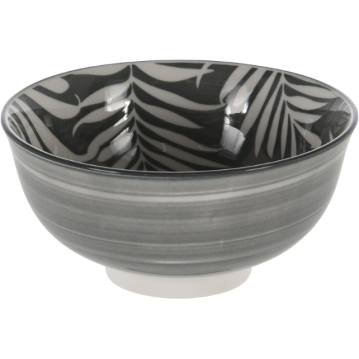PORCELÁN TÁLKA 260 ML, 11,6X5,7 CM SZÜRKE LEVÉLMINTÁVAL