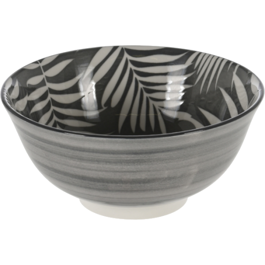 PORCELÁN TÁL 570 ML 15,5 X7,1 CM SZÜRKE LEVÉLMINTÁVAL