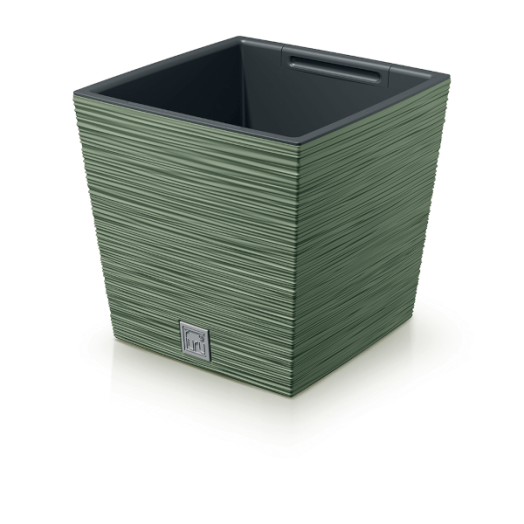 MŰANYAG VIRÁGCSERÉP FURU SQUARE LOW 300 29,5CM FÖLD ZÖLD