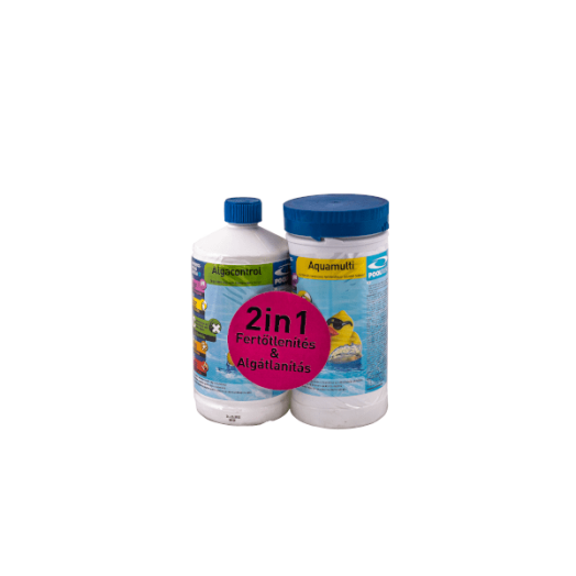 POOLCLEAN DUO PACK MEDENCEKÉMIA     ALGACONTROL 1L+AQUAMULTI 1KG