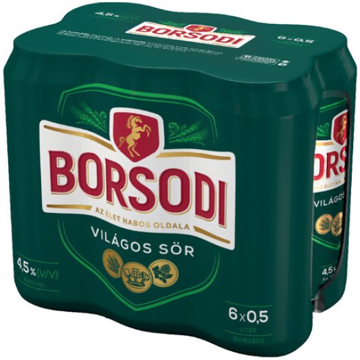 Borsodi dobozos világos sör multipack
