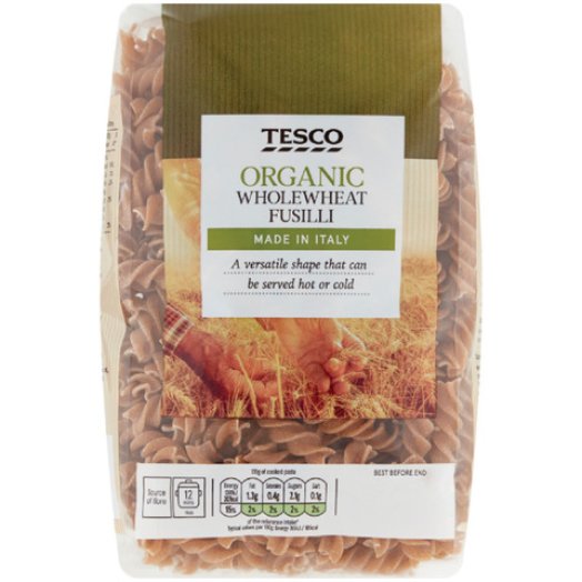 Tesco bio teljes kiőrlésű durum száraztészta