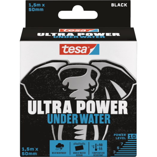 TESA ULTRA POWER UNDER WATER SZÖVETSZALAG 1,5MX50MM, FEKETE