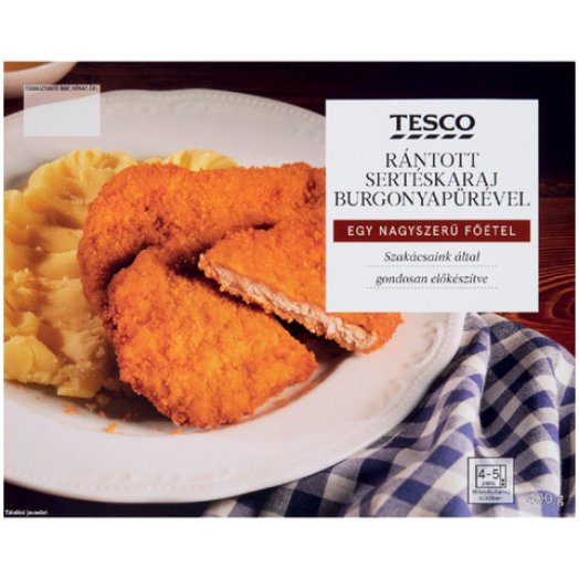 Tesco rántott sertéskaraj burgonyapürével