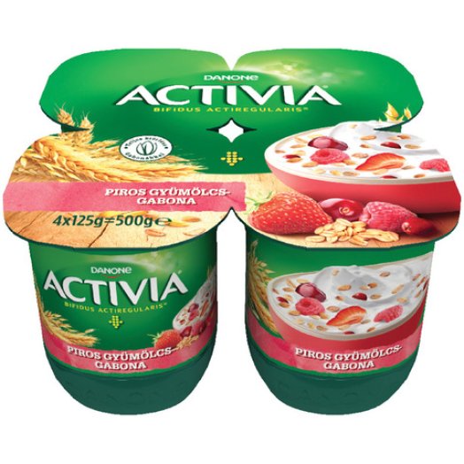 Danone Activia gyümölcsjoghurt vagy gyümölcsjoghurt teljes kiőrlésű gabonával