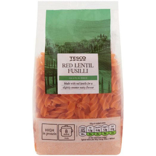 Tesco Free From vöröslencsés tészta