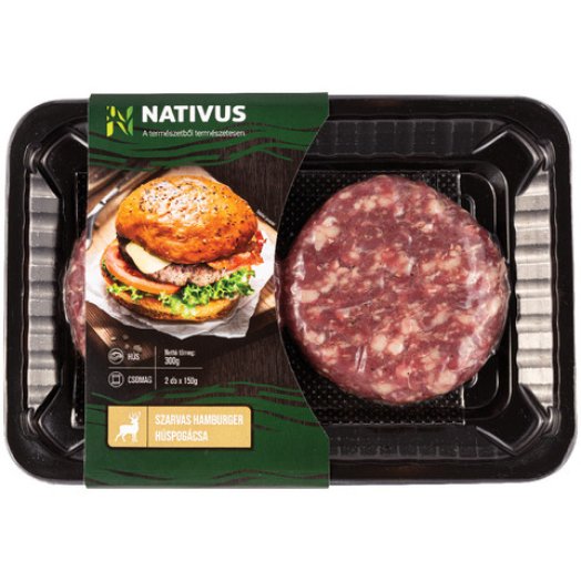 Prémium szarvashamburger húspogácsa