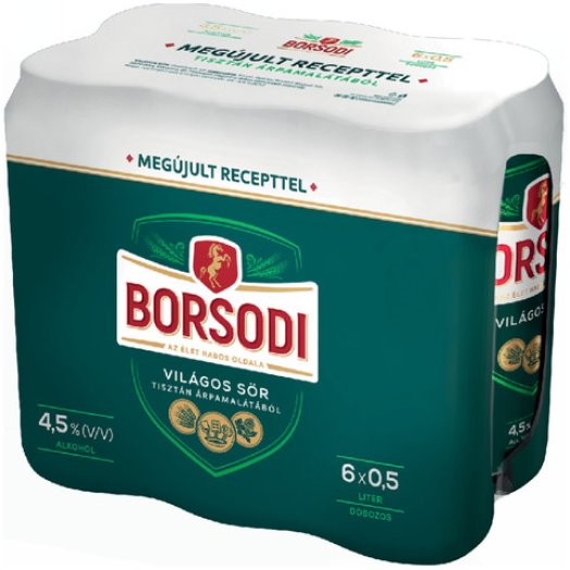 Borsodi dobozos világos sör multipack