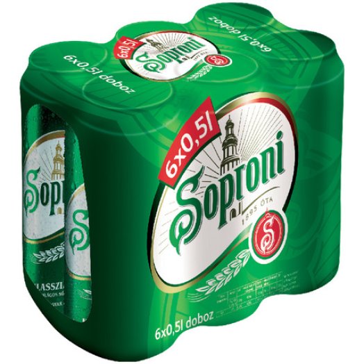 Soproni dobozos sör multipack