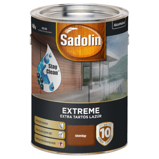 SADOLIN EXTREME SELYEMFÉNYŰ LAZÚR 4,5 L, SÖTÉTTÖLGY