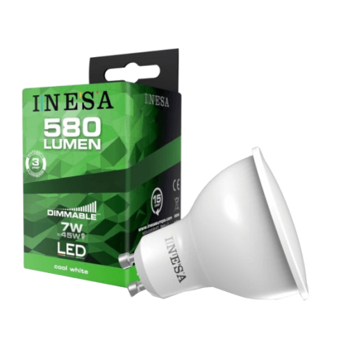 LED FÉNYFORRÁS SPOT GU10 7W 580LM 6500K 105° DIMMELHETŐ