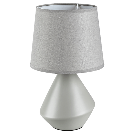 WENDY ÉJJELILÁMPA E14 1XMAX.40W IP20 VEZETÉKES KAPCSOLÓVAL 20X34CM KERÁMIA SZÜRKE