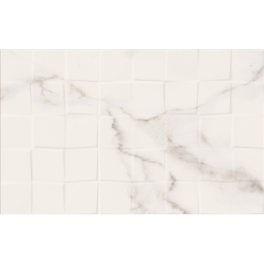 STYLE STONE FALI CSEMPE 25X40CM, FEHÉR STRUKTURÁLT 1,2M2/CSOMAG, FÉNYES