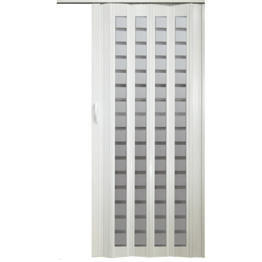 HARMONIKAAJTÓ 86X203CM, PVC, FEHÉR