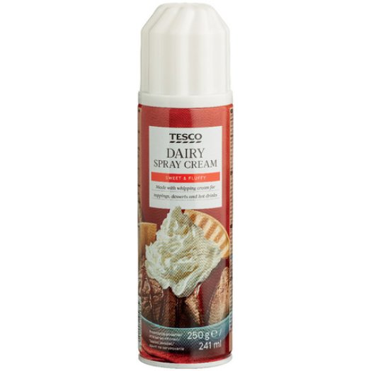 Tesco tejszínhabspray