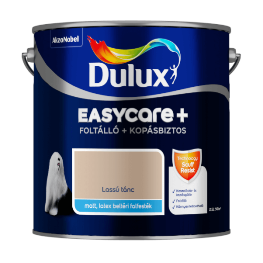 DULUX EASYCARE+ FOLTÁLLÓ+KOPÁSBIZTOS BELTÉRI FALFESTÉK 2,5L LASSÚ TÁNC