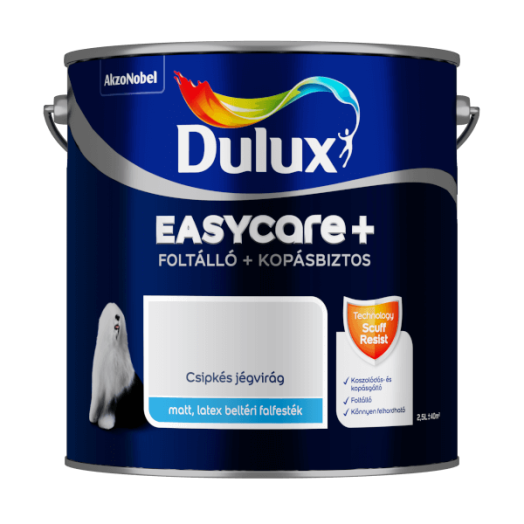 DULUX EASYCARE+ FOLTÁLLÓ+KOPÁSBIZTOS BELTÉRI FALFESTÉK 2,5L CSIPKÉS JÉGVIRÁG