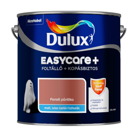 DULUX EASYCARE+ FOLTÁLLÓ+KOPÁSBIZTOS BELTÉRI FALFESTÉK 2,5L FONOTT PÁNTLIKA