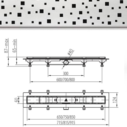 MOFÉM ZUHANYFOLYÓKA LINEAR MLP-850 D