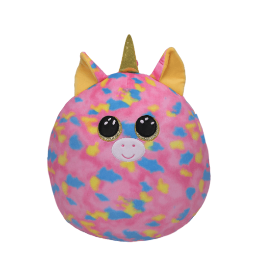 TY SQUISH-A-BOOS PÁRNA PLÜSS FANTASIA SOKSZÍNŰ UNIKORNIS 22 CM