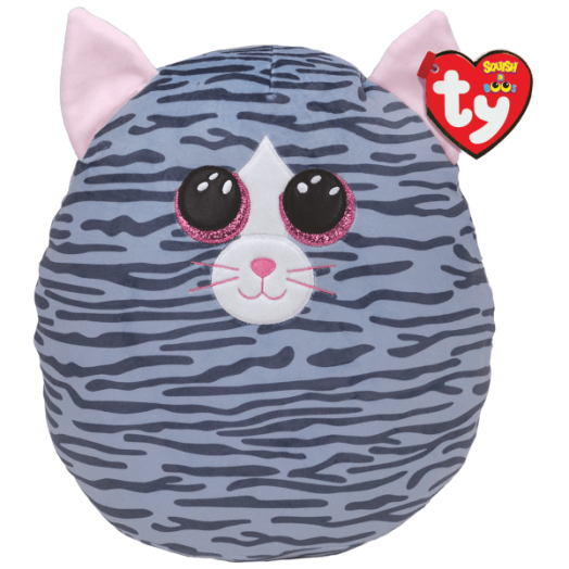 TY SQUISH-A-BOOS PÁRNA PLÜSS KIKI SZÜRKE MACSKA 30 CM