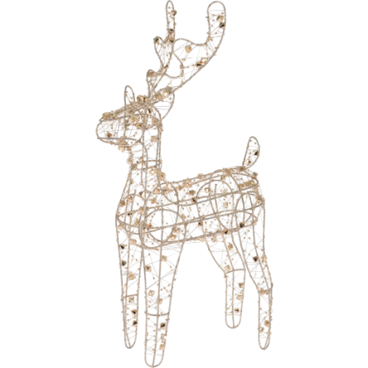 KARÁCSONYI FÉNY RÉNSZARVAS 37CM, MELEG FEHÉR, 30 LED, ARANY SZÍNŰ