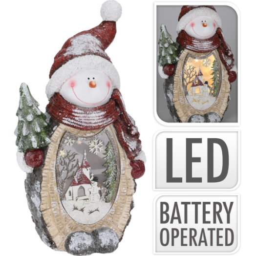 DEKOR HÓEMBER LEDES, 52CM POLYSTONE