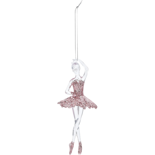 DEKOR BALERINA FÜGGŐ 17CM, RÓZSASZÍN 2 FÉLE MODELL