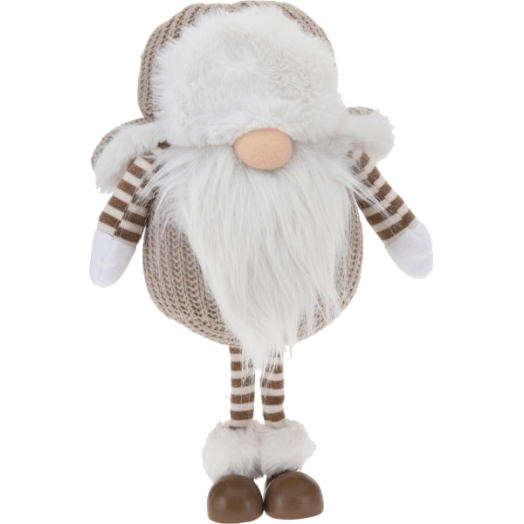 DEKOR MANÓ ÁLLÓ 32CM OROSZSAPKÁS NATUR/SZÜRKE 2 FÉLE MODELL