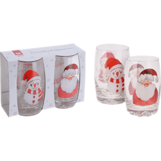 KARÁCSONYI ÜVEGPOHÁR SZETT 300ML 2 DARABOS 2 FÉLE