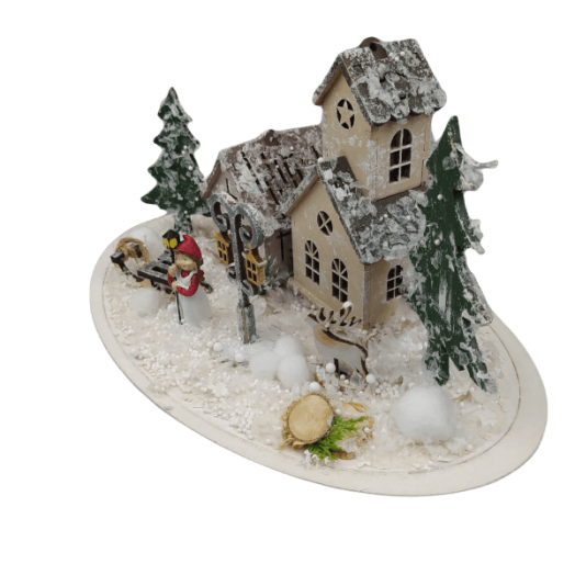 DEKOR HAVAS TÁJ LEDES HÁZIKÓKKAL