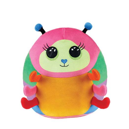 TY SQUISH-A-BOOS PÁRNA ALAKÚ PLÜSS NESSA SZÍNES HERNYÓ 22 CM