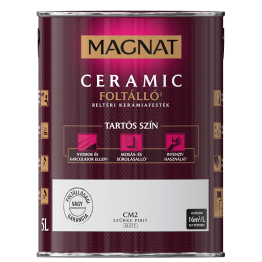 MAGNAT CERAMIC 5L BELTÉRI FALFESTÉK SZÜRKE PIRIT CM2