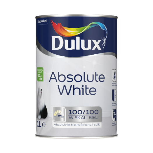 DULUX ABSOLUTE WHITE 1L FEHÉR BELTÉRI FALFESTÉK