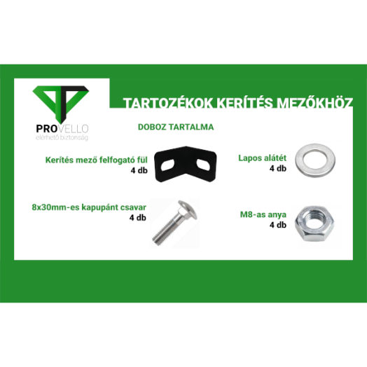 KERÍTÉS TARTOZÉK PROVELLO TÁBLÁS KERÍTÉS SZETT FEKETE