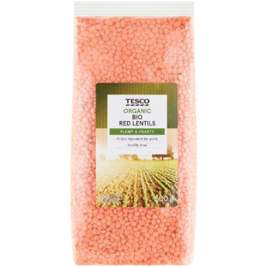Tesco Organic vörös lencse