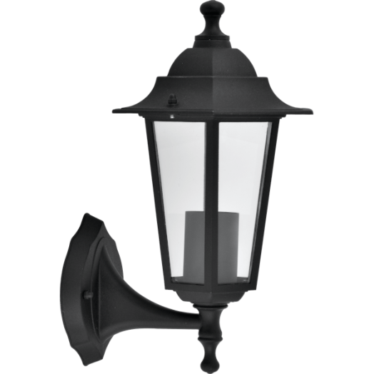 KÜLTÉRI FALIKAR E27 60W IP44 FEKETE FELFELÉ ÁLLÓ 22X17X32,5CM