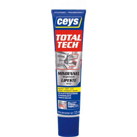 CEYS TOTAL TECH SZILIKONOS RAGASZTÓ TUBUSOS-ÁTLÁTSZÓ 125ML