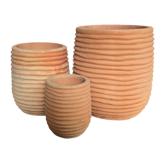 AGYAG KASPÓ HULLÁMOS FELÜLET 28X32 CM TERRACOTTA