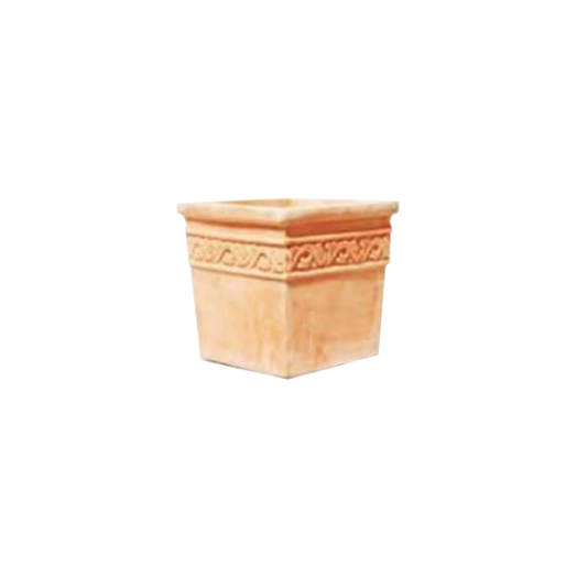 AGYAG KASPÓ TERRACOTTA 43X43 CM SZÖGLETES ALUL LYUKASZTOTT