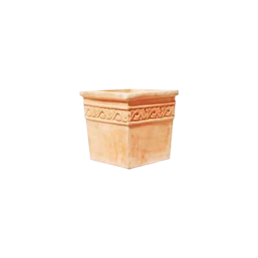 AGYAG KASPÓ TERRACOTTA 25X25 CM SZÖGLETES ALUL LYUKASZTOTT