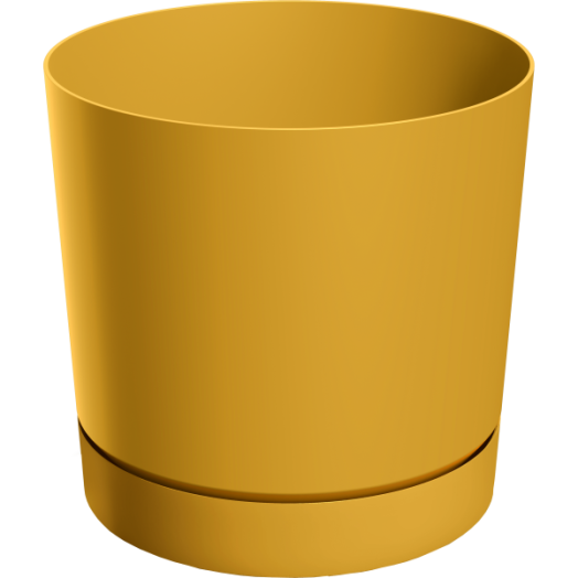 VIRÁGCSERÉP TUBO MŰANYAG 12,8X12,8CM MUSTÁR