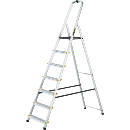 ALUMÍNIUM HÁZTARTÁSI LÉTRA 6+1 FOKOS MAXIMUM:150KG