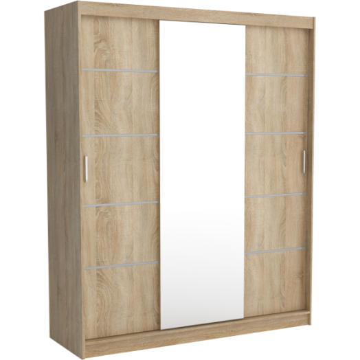 BAHAMA 180 GARDRÓBSZEKRÉNY, 180X215X60CM, SONOMA TÖLGY